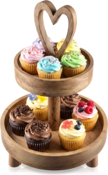 Divstāvu koka etažēra MANGO 42 cm