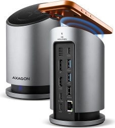 Daudzportu USB‑C centrmezgls 9‑in‑1 ar bezvadu uzlādi 15 W AXAGON HMC‑WL9