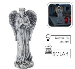 Saules eņģeļa figūriņa ar LED, 34,5 cm