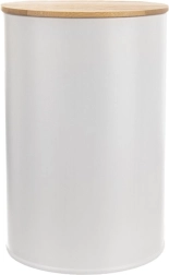 Balta metāla pārtikas kārba ar bambusa vāku Whiteline 800 ml