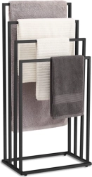 Brīvi stāvošs metāla dvieļu statīvs, 4 rokas – melns