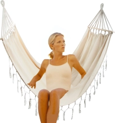 Dārza boho šūpuļtīkls divām personām 200 × 150 cm ar bārkstīm