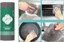 Virtuves dvieļi un sūkļi rullī 20 × 9 cm, pelēki, 25 gab.