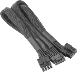 PCIe Gen5 barošanas kabeļa adapteris 2x 8pin uz 12+4pin 12VHPWR, 600 mm