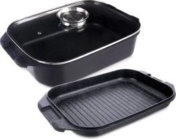 Granitā romiešu cepamtrauks ar vāku 3 vienā GRANDE 41 × 26 × 15 cm, 7 l