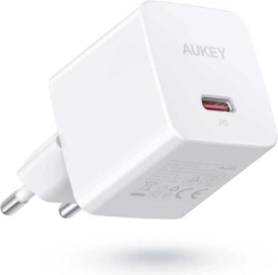 Aukey mini tīkla lādētājs USB‑C 20 W ar Power Delivery, balts