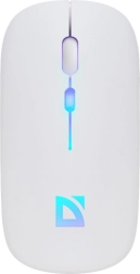 Bezvadu klusā pele DEFENDER Touch, Bluetooth + 2,4 GHz, RGB, balta
