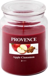 Aromātiskā svece stikla traukā PROVENCE ābols un kanēlis 95 stundas