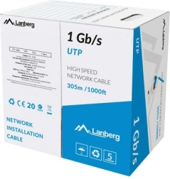 LAN kabelis UTP 1 Gb/s 305 m CCA zils