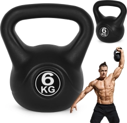 Kettlebell 6 kg MODERNHOME – plastmasas kettlebell spēkam un kondīcijai