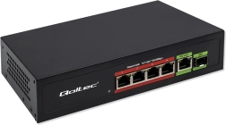 Fast Ethernet PoE komutators ar 4x RJ45 PoE, 1x RJ45 Uplink un 1x SFP