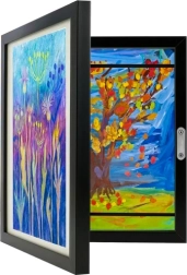 Mākslas rāmis bērnu zīmējumiem A4 ar uzglabāšanu 150 darbiem KRUZZEL