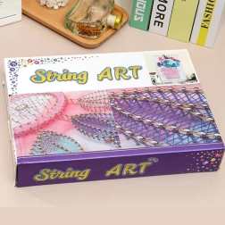 Radošais komplekts String Art ar LED, attēls 21 × 30 cm – ziedi vāzē