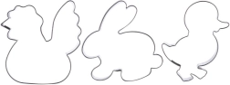 Set of Stainless Steel Easter Cookie Cutters 6 cm, 3 pcs