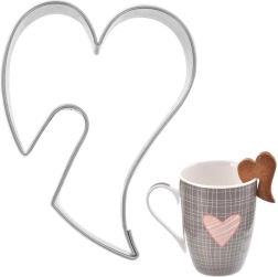 Nerūsējošā tērauda sīkdatņu formiņa sirds 5,5 cm ar izgriezumu krūzei