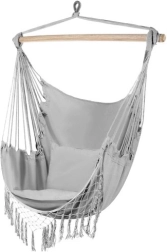 Karājamais brazīliešu krēsls ar spilveniem Gardlov – Pelēks