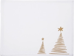 Kokvilnas Ziemassvētku paliktnis baltā krāsā ar eglīšu motīvu 33,5 × 26 cm