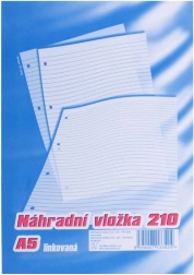 Rezerves ieliktnis karis blokam A5, līnijots, 100 lapas
