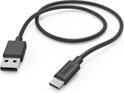 Hama USB-A to USB-C Charging and Data Cable 1 m, Black