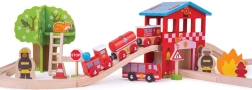 BIGJIGS RAIL koka vilcieniņtrase – ugunsdzēsēju stacija