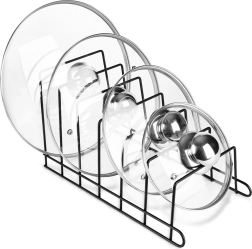 Metāla vāku un šķīvju organizators, melns