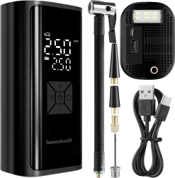 Elektriskā pārnēsājamā gaisa pumpa 150 PSI ar 6000 mAh powerbanku un LED lukturīti