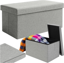 Gray textile ottoman with storage space 76x38x38 cm Ruhhy