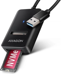 AXAGON ADM2-AM adapter M.2 NVMe/SATA to USB 3.2 Gen 2 (10 Gb/s) with 10 cm USB‑A cable