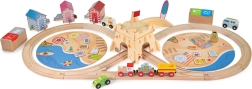 Koka vilcieniņtrase BIGJIGS RAIL piekrastes uzkopšana, 70 detaļas