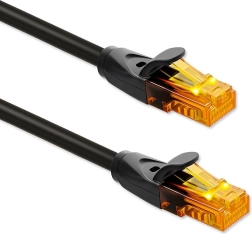 Tīkla kabelis UTP Cat6 10 m melns ar apzeltītiem RJ-45 kontaktiem 1 Gb/s