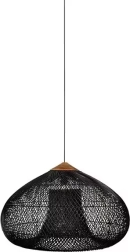Piekaramais abažūrs no rotangpalmas 50 cm – melns