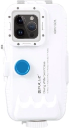 Plastmasas ūdensnecaurlaidīgs PULUZ korpuss iPhone 15 Plus, 15 Pro Max, 14 Plus, 14 Pro Max, 13 Pro Max, 12 Pro Max un 11 Pro Max – balts