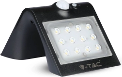 Saules sienas LED gaismeklis 1,5 W, melns – V-TAC