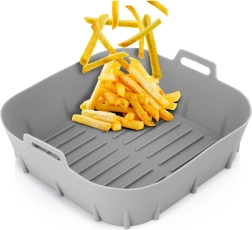 Silicone insert basket for air fryer 22 cm – grey