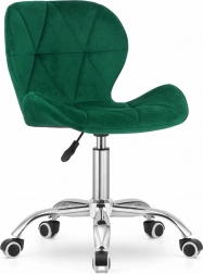 Swivel office chair with wide backrest velvet green