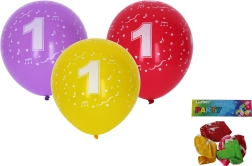 Pūšamie baloni 30 cm ar skaitli 1 – komplekts 5 gb