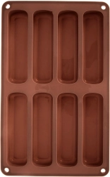 Silikona forma biskvītiem, brūna, 28 × 17 × 2 cm