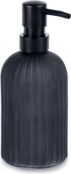 Stikla ziepju dozators 400 ml – matēti melns, rievots