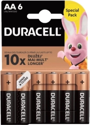 Duracell Basic AA LR6 baterijas, iepakojumā 6 gabali