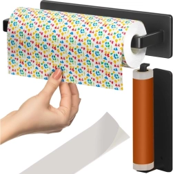 Papīra dvieļu turētājs RUHHY, 25 cm, metāla melns pakaramais bez urbšanas