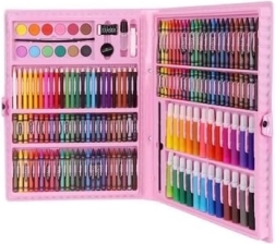 Mākslas komplekts koferītī 168 gab. – rozā