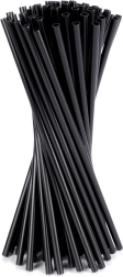Black drink straws 22 cm, 50 pcs