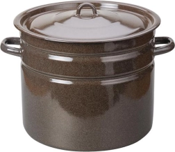 Emaljēts katls ar vāku 20 l, brūns
