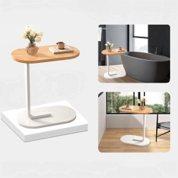 Sānu C-veida konferenču galdiņš viesistabai un guļamistabai