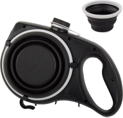 Pavada suņiem ar integrētu saliekamo bļodu