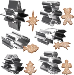 Mini Ziemassvētku formiņu komplekts no nerūsējošā tērauda, 6 gab. (2 cm)