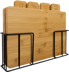Bambusa griešanas dēlīšu komplekts ar statīvu 4 gab. RUHHY