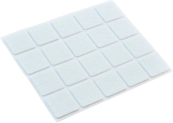 Felt self-adhesive furniture pads 20 pcs, white 25 × 25 mm