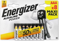 Sārma baterijas AAA Energizer Alkaline Power, blisteris 8 gab.