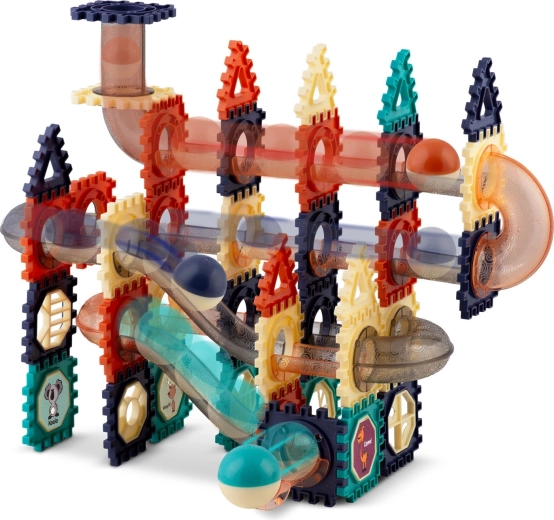 Marble run full of turns and drops